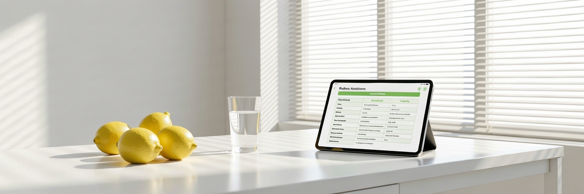 Professional nutrition workspace in Rhodes